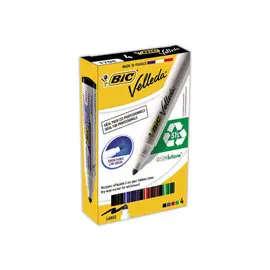4 Velleda 1701 ECOlutions Effaçables à Sec à Pointe Conique Moyenne - Couleurs Assorties - BIC photo du produit