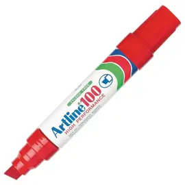 Marqueur permanent Artline 100 - Pointe biseautée 12 mm - Rouge - ARTLINE photo du produit