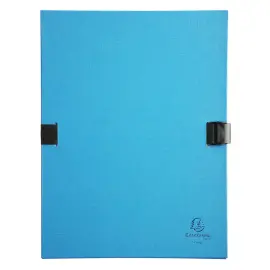 Chemise &agrave; sangle  Extenclip toil&eacute;e avec rabat - turquoise - Exacompta photo du produit