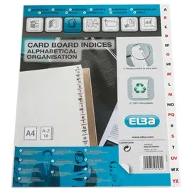 jeu d'intercalaires alphabétiques ELBA - Carte blanche 180 g - A4 - 18 onglets bicolores photo du produit