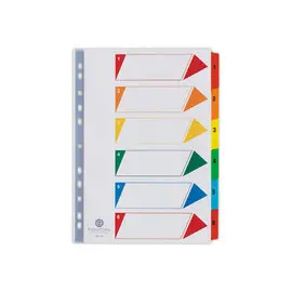 jeu d'intercalaires numériques Readyindex AVERY - Carte blanche 180 g - A4 - 6 onglets plastifiés multicolores photo du produit