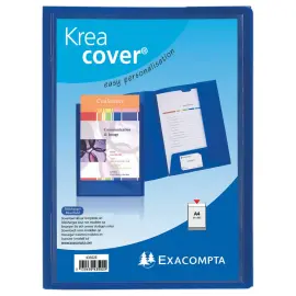 10 Chemises personnalisables 2 rabats - Kreacover Exacompta - Bleu photo du produit