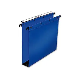 10 Dossiers suspendus pour tiroirs plastique - ELBA - Fond 80 mm - Bleu photo du produit