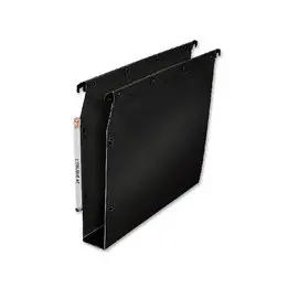 10 Dossiers suspendus pour armoires plastique - ELBA - Fond 50 mm - Noir photo du produit