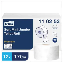 12 Rouleaux de papier toilette Mini Jumbo Premium Tork - TORK photo du produit