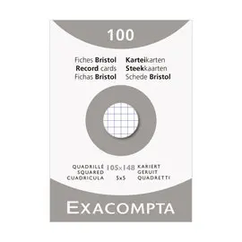 100 Fiches bristol - 10,5 x 14,8 cm - EXACOMPTA photo du produit