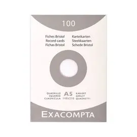 100 fiches bristol 5x5 blanches 14,8x21cm 210g en boîte distributrice - EXACOMPTA photo du produit