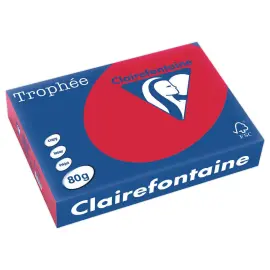 Ramette de papier A4 pastel Troph&eacute;e 80g - Groseille - Clairefontaine photo du produit