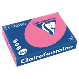 Ramette de papier A4 pastel Troph&eacute;e 80g - Fuschia - Clairefontaine photo du produit