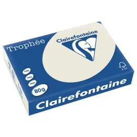 Ramette de papier A4 pastel Troph&eacute;e 80g - Gris perle - Clairefontaine photo du produit