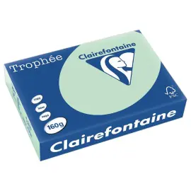 Ramette de 250 feuilles papier - A4 - 160 g/m&sup2; - Vert - Clairefontaine photo du produit