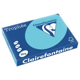 Ramette de papier couleur pastel - A3 - Troph&eacute;e 80g - Bleu Aliz&eacute; - Clairefontaine photo du produit