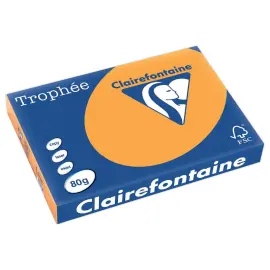 Ramette de papier couleur pastel A3 Clairefontaine Troph&eacute;e 80g - Cl&eacute;mentine photo du produit