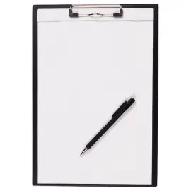 Porte-bloc A4 &agrave; pince PVC - 23 x 32 cm - Noir photo du produit