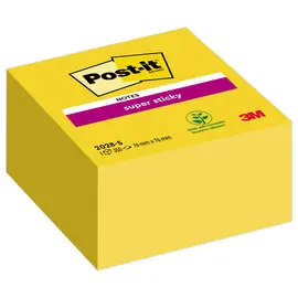 Bloc notes repositionnables Super Sticky jaune 7,6 x 7,6 cm - POST-IT photo du produit