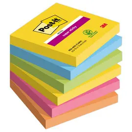 6 Blocs de 90 notes repositionnables colorées Super Sticky - POST-IT photo du produit