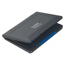 Tampon encreur rechargeable - 5,5 x 10 cm - Bleu photo du produit
