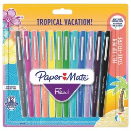 12 Feutres Flair Tropical - Ecriture moyenne - Papermate photo du produit