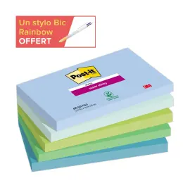 10 Notes Super Sticky Collection Oasis, 76 x 127 mm photo du produit