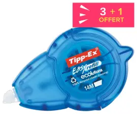 3 Correcteurs &agrave; sec Easy Refill ECOlutions + 1 offert - Bande L 14 m x l 5 mm - Rechargeable - Tipp-Ex photo du produit