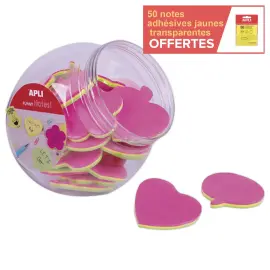 45 Blocs notes adh&eacute;sives fantaisies 75 x 75 mm - APLI photo du produit