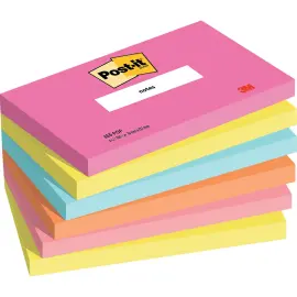 6 blocs de notes adh&eacute;sives Collection Poptimistic - 76 x 127 mm - 100 feuilles - Coloris assortis - POST IT photo du produit