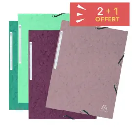 2 lots de 4 chemises &eacute;lastiques 3 rabats Skandi + 1 lot offert - coloris assortis - Exacompta photo du produit