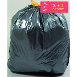 3 rouleaux de 25 sacs poubelle &agrave; liens coulissants + 1 rouleau offert - 30 L - Fiducial photo du produit