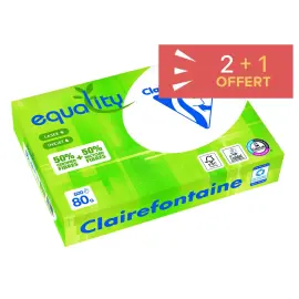 10 Ramettes de papier recycl&eacute; Equality A4 - 80 g - Clairefontaine photo du produit