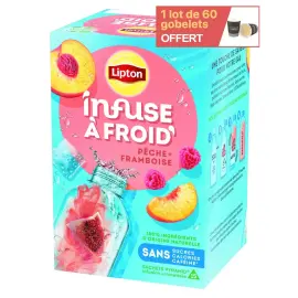 15 Infusion &agrave; froid - P&ecirc;che et framboise - LIPTON photo du produit