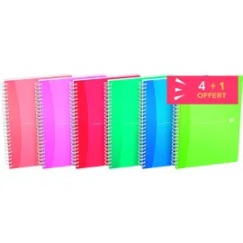 4 Cahiers A5 Collection "Colours" 5x5 + 1 offert - OXFORD photo du produit