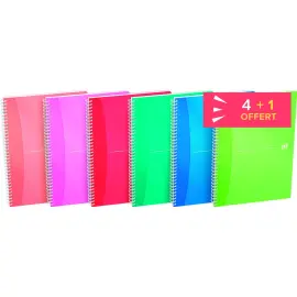 4 Cahiers A4 Collection "Colours" + 1 offert - 5x5 - 90g - OXFORD photo du produit