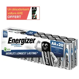 20 piles lithium ENERGIZER Ultimate L91 (AA) photo du produit