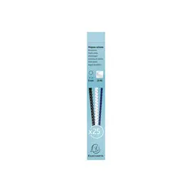 Boite 25 reliures spirales plastique 8mm - Blanc - EXACOMPTA photo du produit