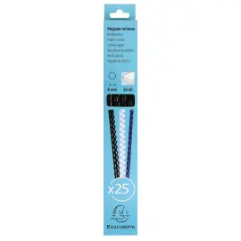 Boite 25 reliures spirales plastique 8mm - Noir - EXACOMPTA photo du produit