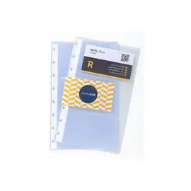 Paquet de 10 recharges pochettes pour porte-cartes de visite à anneaux A5 - Translucide - EXACOMPTA photo du produit