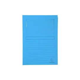Paquet de 100 chemises à fenêtre SUPER 160g/m2 - 22x31cm - Bleu vif - EXACOMPTA photo du produit