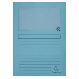 Paquet de 25 chemises &agrave; fen&ecirc;tre Forever&reg; 120 g/m&sup2; - 22 x 31 cm - Bleu clair - Exacompta photo du produit