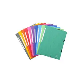 Chemise à élastique sans rabat carte lustrée 400gm² - A4 - Couleurs assorties - EXACOMPTA photo du produit