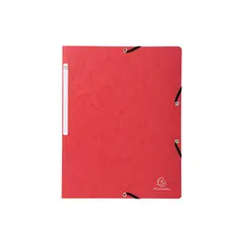 Chemise à élastique sans rabat carte lustrée 355gm² - A4 - Rouge - EXACOMPTA photo du produit