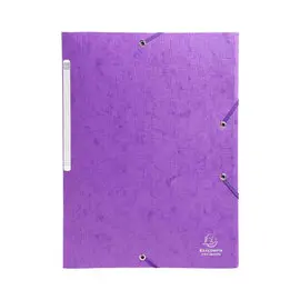 Chemises à élastiques carte lustrée 3 rabats monobloc - Violet - EXACOMPTA photo du produit