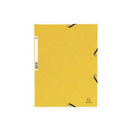 Chemise à élastique 3 rabats carte lustrée 355gm² - A4 - Jaune - EXACOMPTA photo du produit