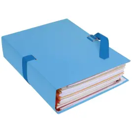 Chemise dos extensible papier 24x32cm - filmée par 5 - Bleu clair - EXACOMPTA photo du produit