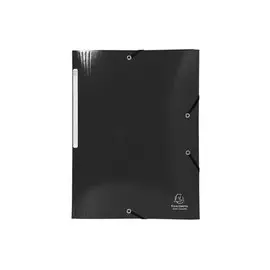 Chemise à élastiques 3 rabats Maxi capacity carte lustrée pelliculée 425gm² Iderama A4 - Noir - EXACOMPTA photo du produit