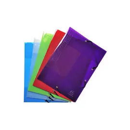Chemise à élastique 3 rabats Polypropylène 5/10e Crystal Colours - A4 - Couleurs assorties - EXACOMPTA photo du produit