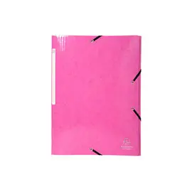 Chemise à élastiques 3 rabats Maxi capacity carte lustrée pelliculée 425gm² Iderama A4 - Rose - EXACOMPTA photo du produit