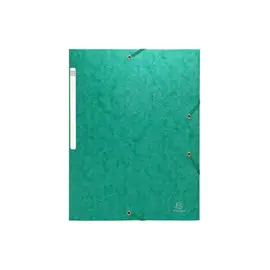Chemise à élastiques sans rabat - carte lustrée gaufrée Scotten 600g/m2- A4 - Vert - EXACOMPTA photo du produit