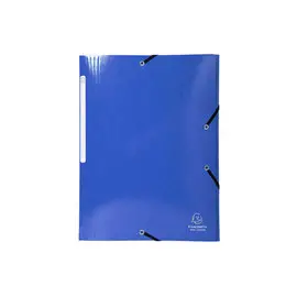 Chemise à élastiques 3 rabats Maxi capacity carte lustrée pelliculée 425gm² Iderama A4 - Bleu foncé - EXACOMPTA photo du produit