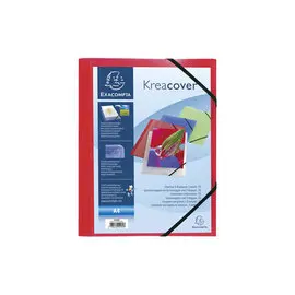 Chemise à élastiques 3 rabats polypropylène opaque Krea Cover - A4 - Rouge - EXACOMPTA photo du produit