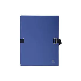 Chemise dos extensible avec rabat papier - 24x32cm - Bleu foncé - EXACOMPTA photo du produit